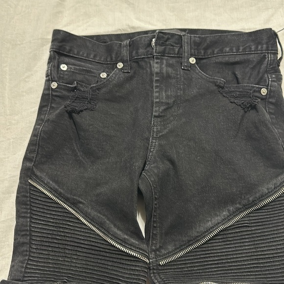 Pacsun Mens Black Distressed Skinny Zipper Jeans Size 28x30 - Picture 3 of 6